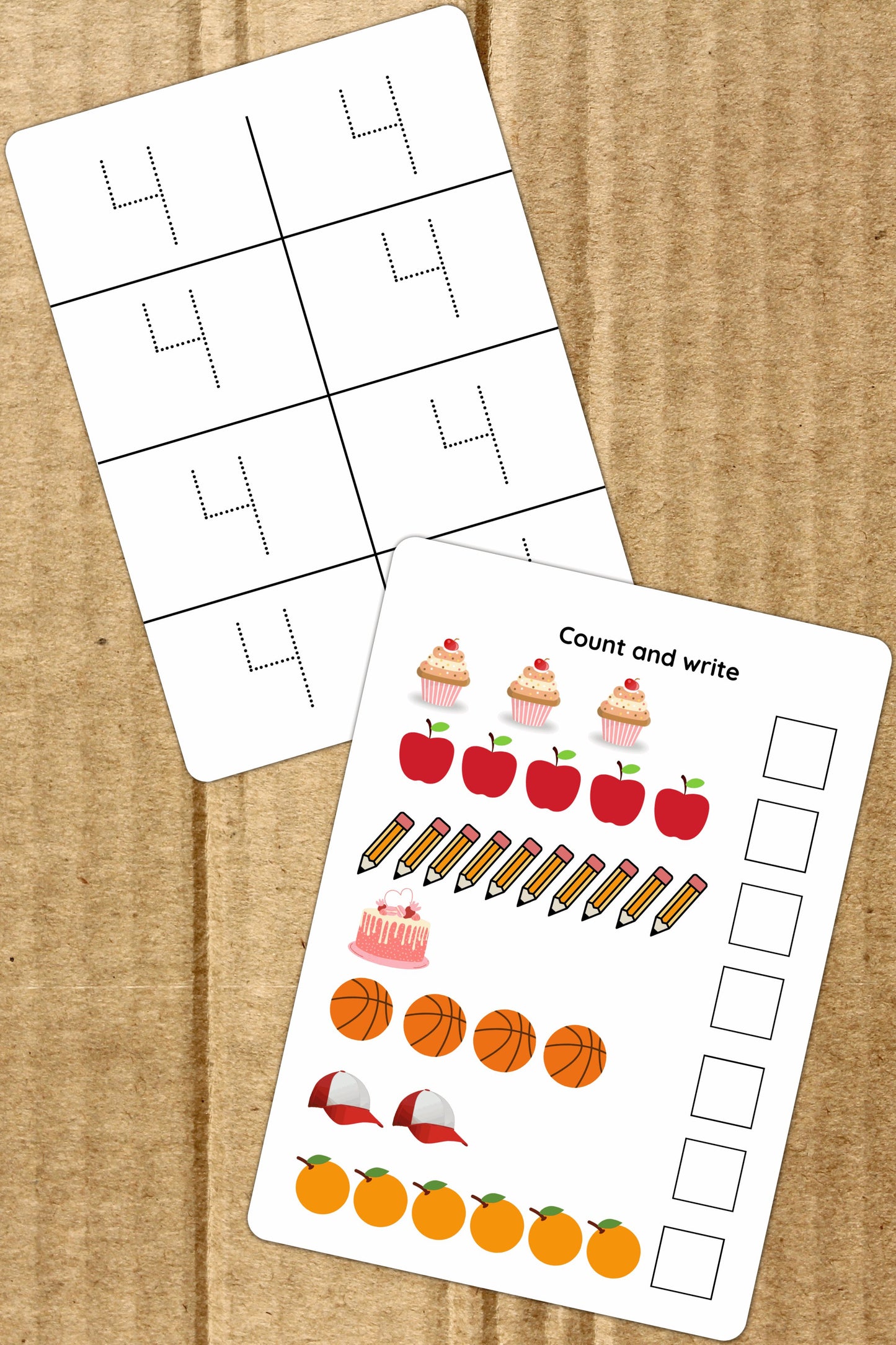 Numbers Maths Activity and Tracing Flashcards